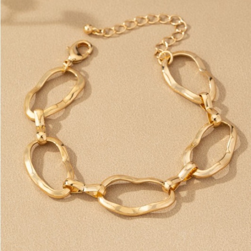 Hammered Chunky Link Bracelet (5005)